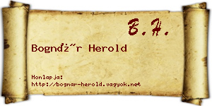 Bognár Herold névjegykártya